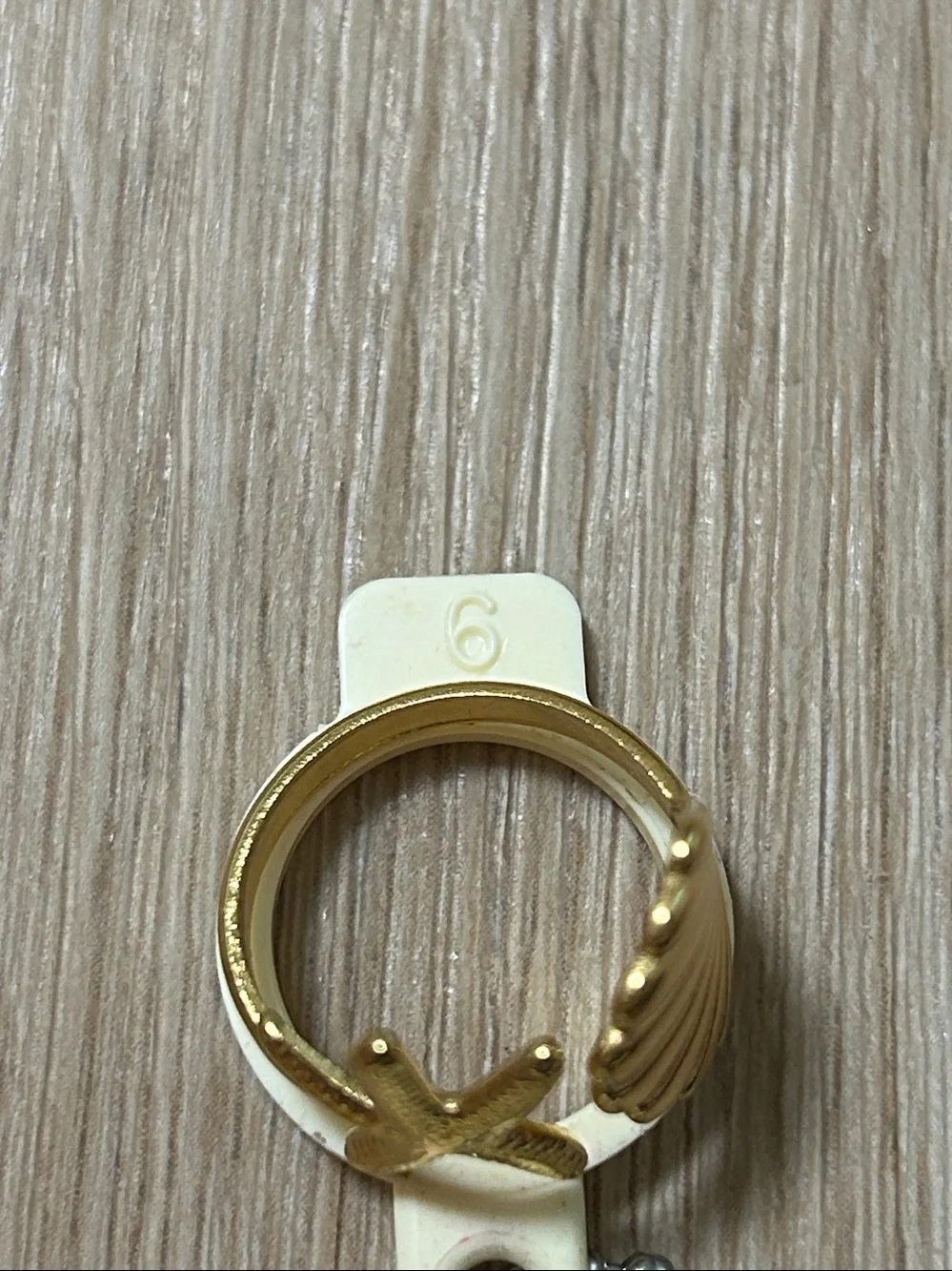 3-Rings Initial 'A', Seashell, and mermaid tail Ring Set Gold Tone -Kids Jewelry